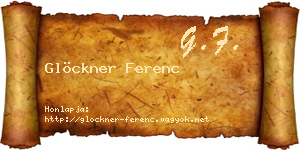 Glöckner Ferenc névjegykártya